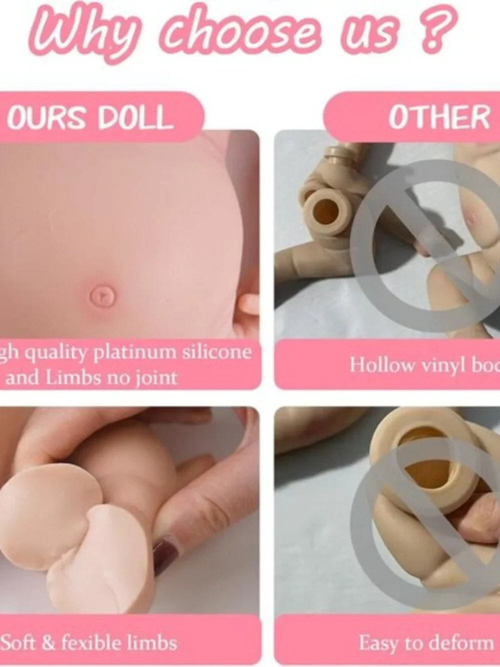 18.5 Inch Reborn Baby Girl Sleeping Newborn Doll Full Body Solid Silicone